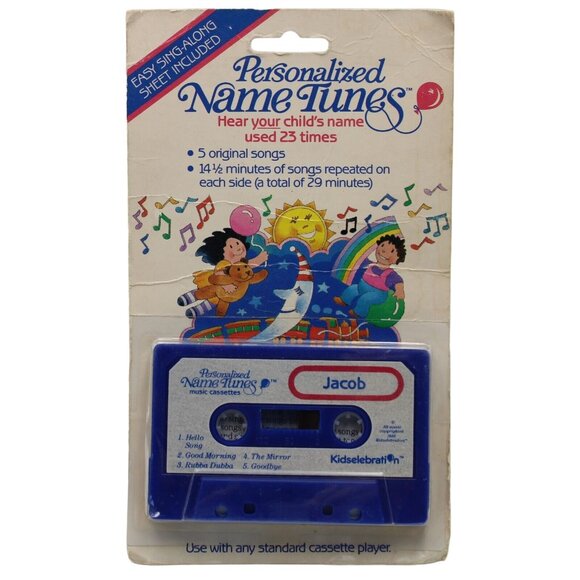 Jacob Personalized Name Tunes Music Cassette Kidselebration - Picture 1 of 3